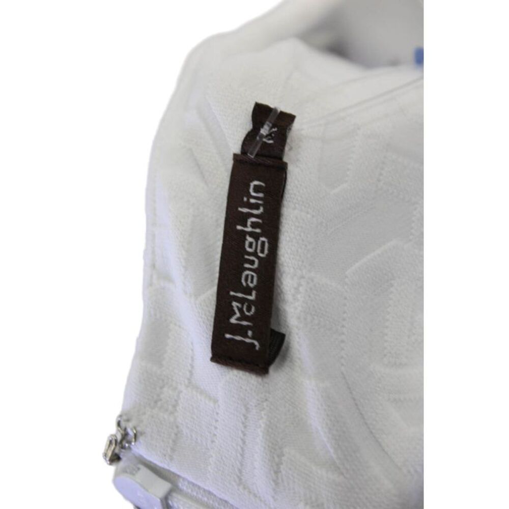 J. Mclaughlin Women's Round Neck Short Sleeves Printed A-Line Dress White Size M - Picture 5 of 7